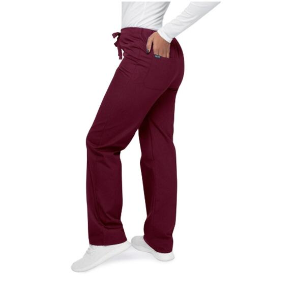 NWT ADAR Universal Unisex Maroon Sz M 504 Drawstring Scrub Pants Tapered‎ Leg - Picture 5 of 9